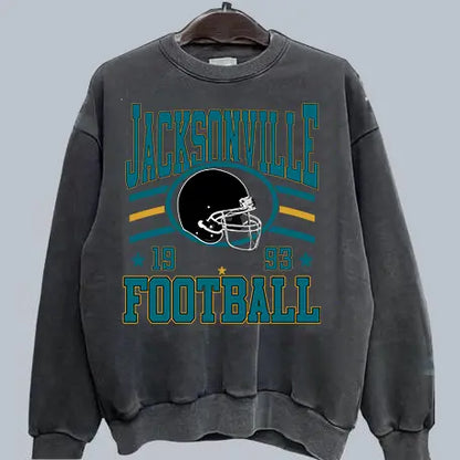Retro Football Fan Crewneck – Oversized 90s Sports Graphic Pullover