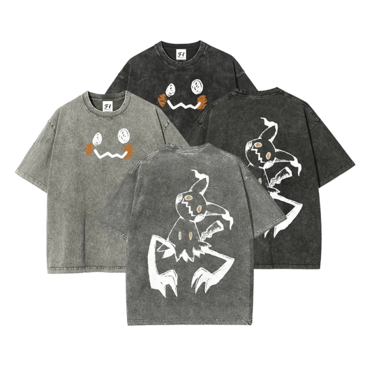 Japanese Pocket Monsters Washed T-Shirt - Teezioo