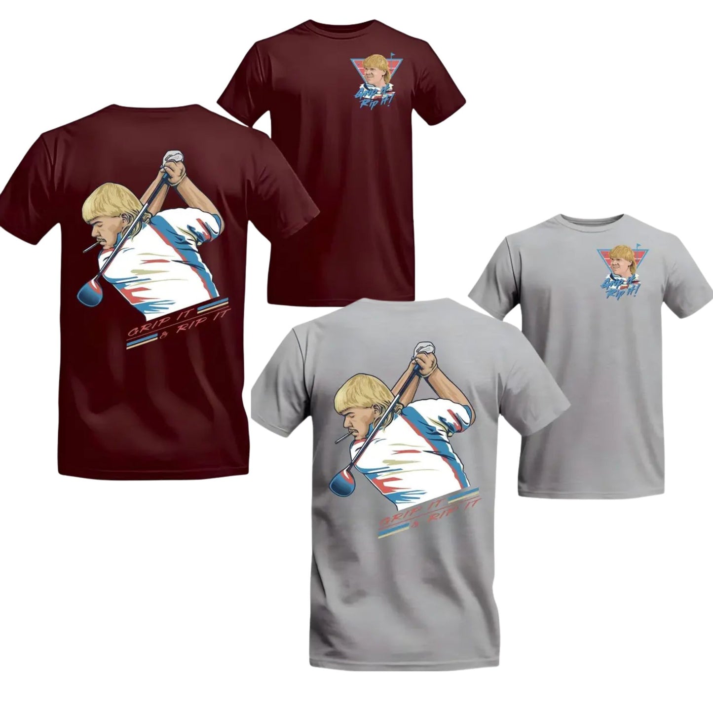 John Daly "Golf of America" 4th of July T-Shirt – Grip It and Rip It Patriotic Graphic Tee, Premium 100% Cotton Independence Day Top, Made in USA - Teezioo