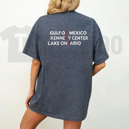 Landmarks & Waterways Geography Top – Gulf Of Mexico Kennedy Center Lake Ontario Graphic Apparel - Hiyatee