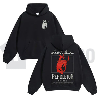 "Let 'Er Buck" Western Graphic Hoodie - Teezioo