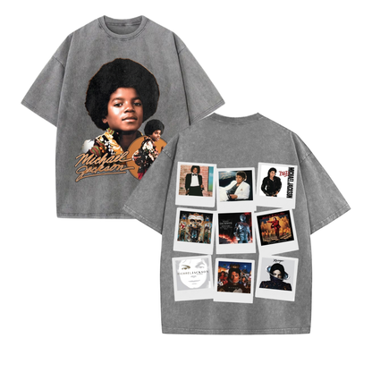MJ "King of Pop" Collage T-Shirt – Retro 80s 90s Music Merch - teezioo