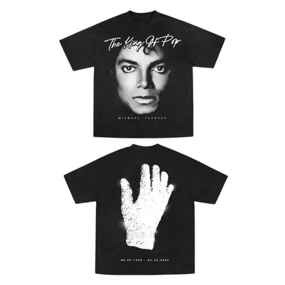 MJ Vintage Pop Music Graphic T-Shirt – Classic King of Pop Retro Tee, Premium 100% Cotton 80s Music Icon Top, Made in USA - Teezioo