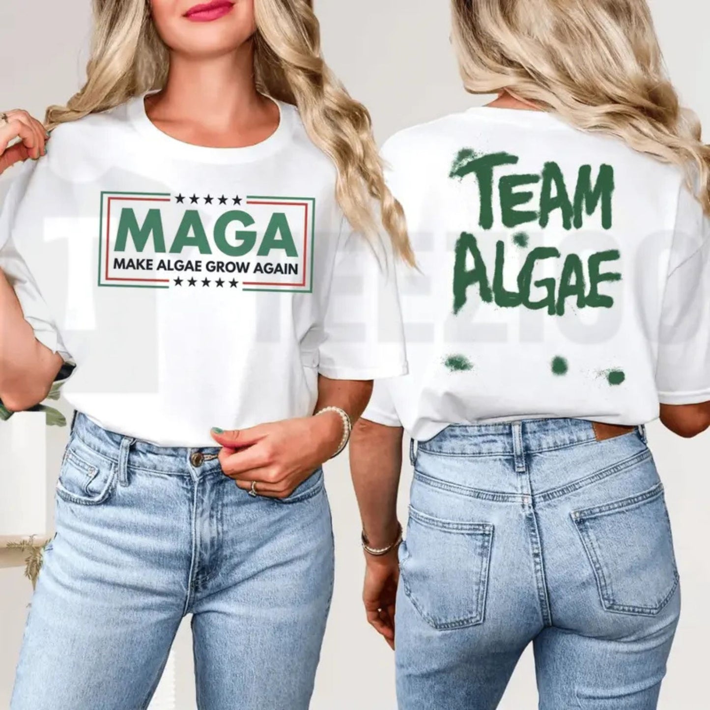 Make Algae Great Again Funny Green New Deal Parody Environmental Graphic T-Shirt - Teezioo