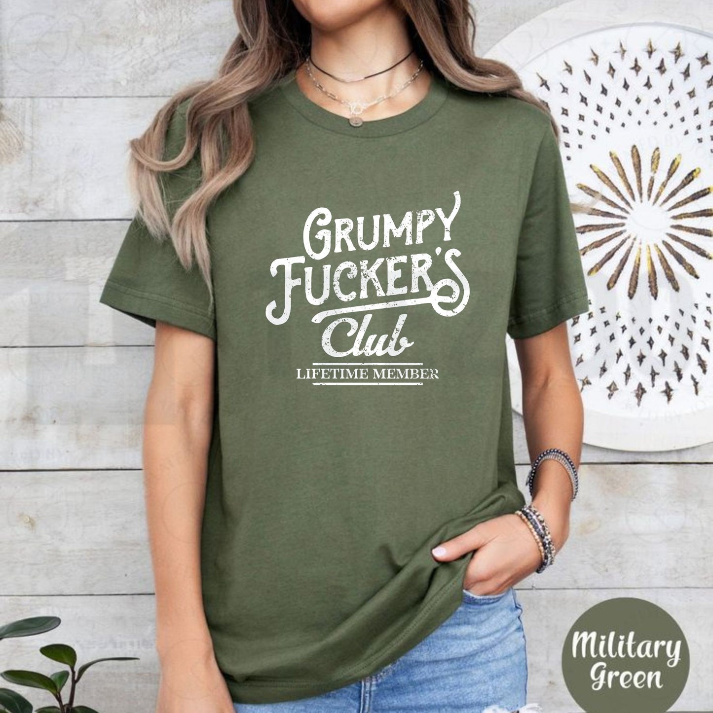 Men’s Grumpy Club T-Shirt – Funny Sarcastic Vintage Novelty Tee - Teezioo