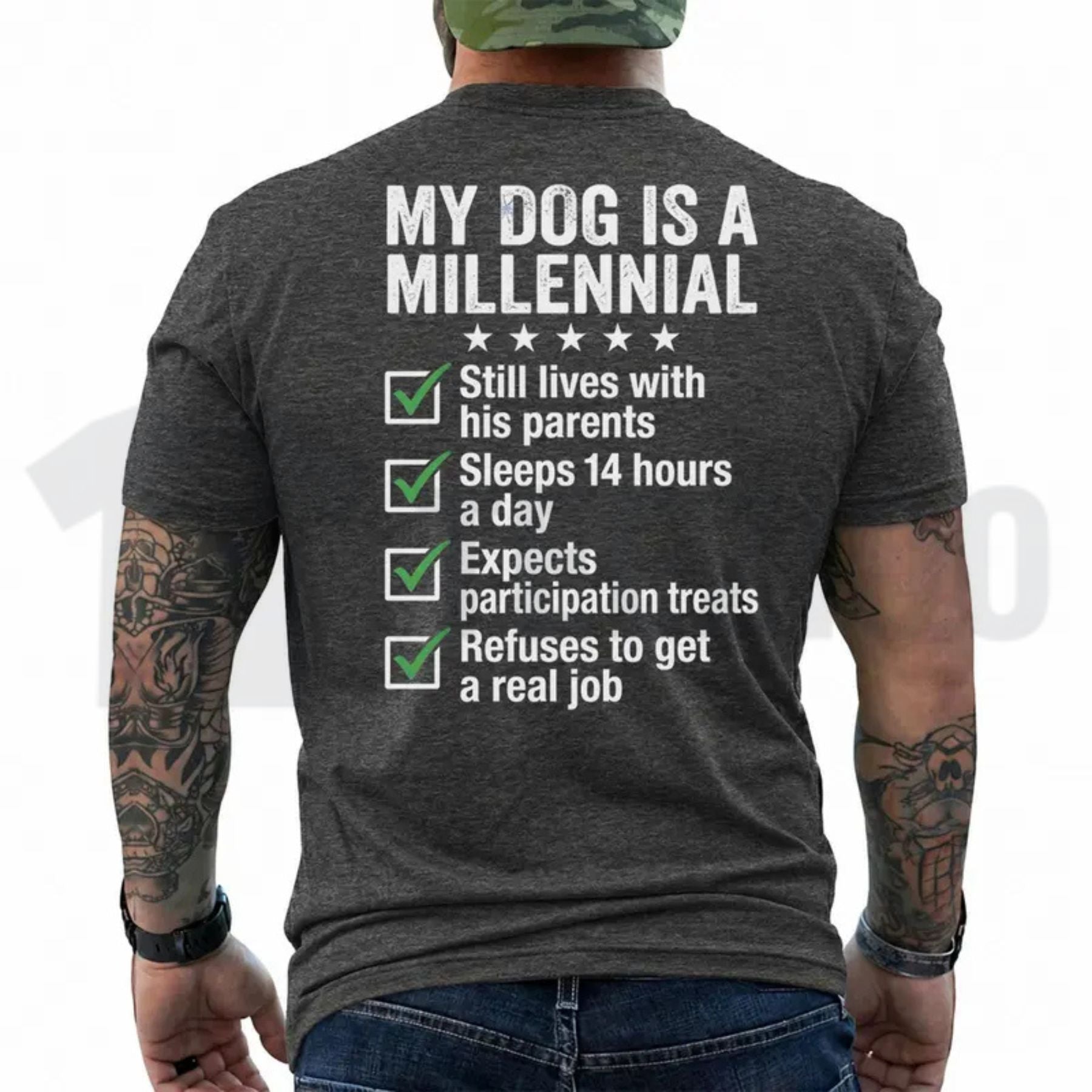 My Dog Is A Millennial Anxious Pup Tee – Hilarious Pet Owner Gift Graphic Shirt - Teezioo