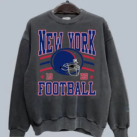Retro Football Fan Crewneck – Oversized 90s Sports Graphic Pullover