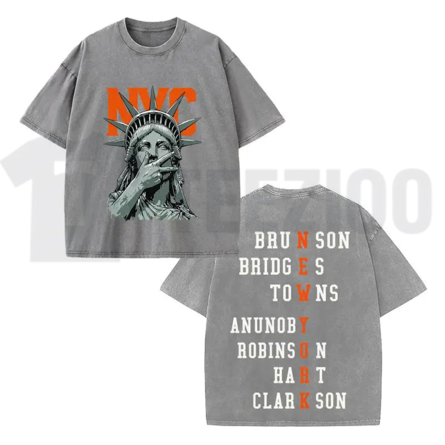 New York Vintage Basketball T-Shirt – 2-Sided Graphic Knicks Style Streetwear Tee - Teezioo