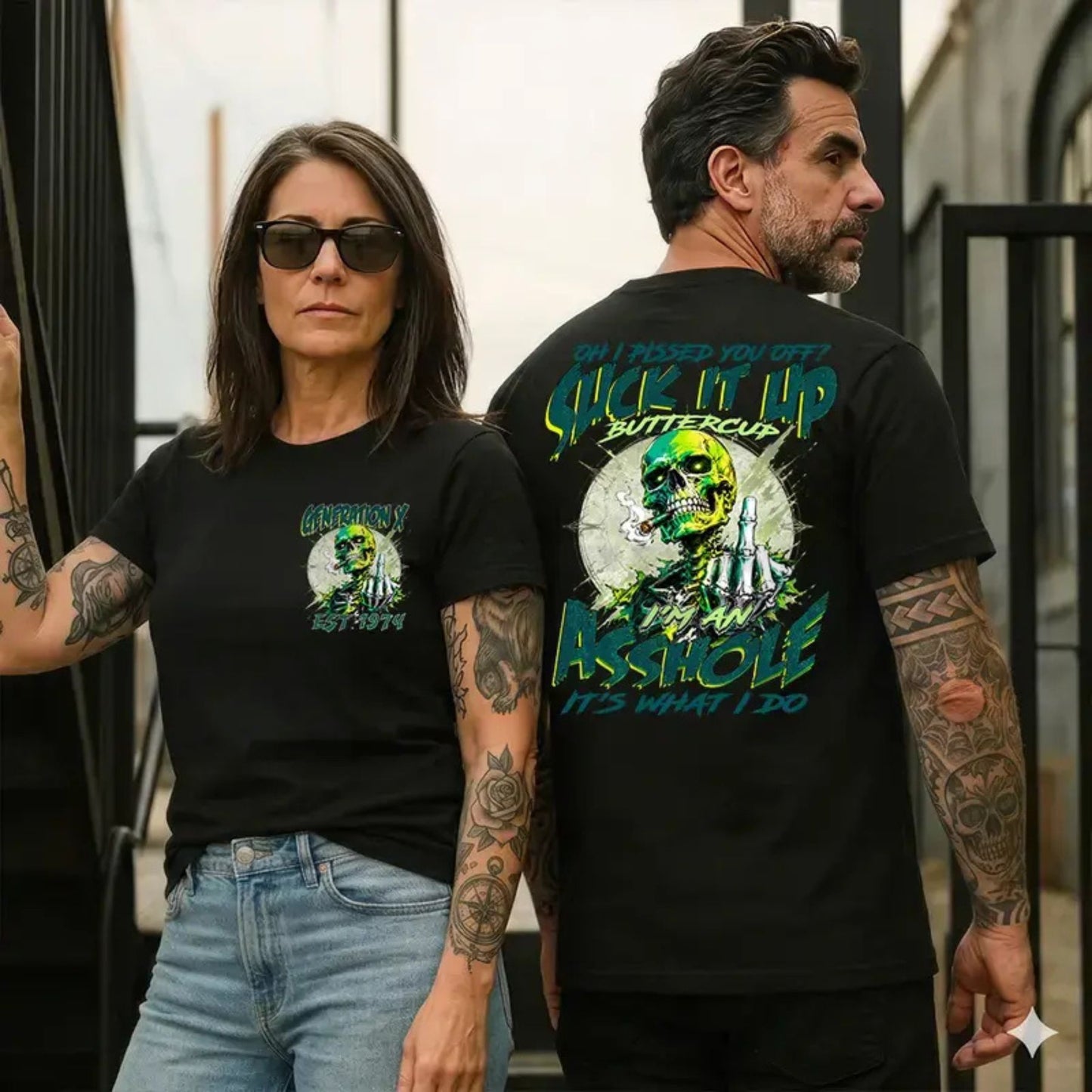 Personalized Gen X Skull Graphic Tee – Vintage 1965 to 1980 Shirt - Teezioo
