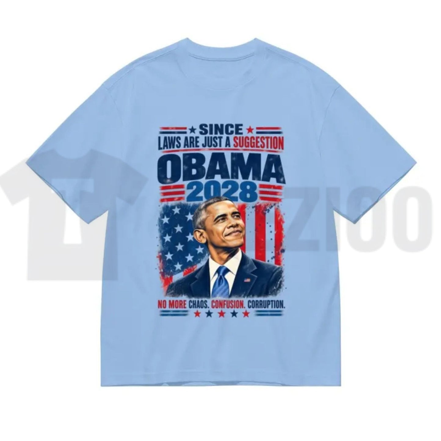 Retro Campaign Typography Top – Obama 2028 Bold Election Graphic Apparel - Teezioo