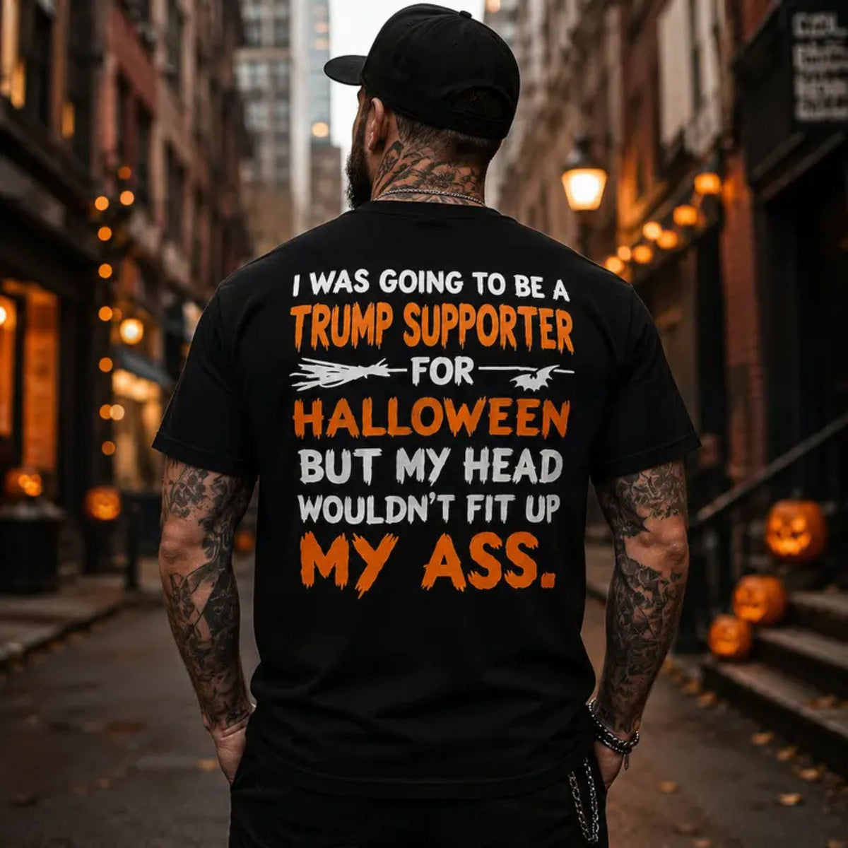Sarcastic Bat Quote Back Print Top – Funny Political Halloween Graphic Apparel - Teezioo