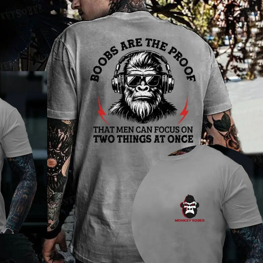 "Scientific Proof Monkey" – Funny Sarcastic Focus Graphic Top - Teezioo