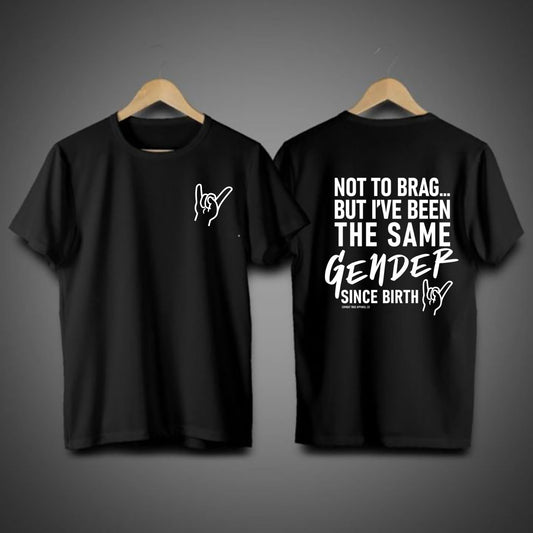 "Straight Since Birth" – Funny Sarcastic Pride Graphic Top - Teezioo