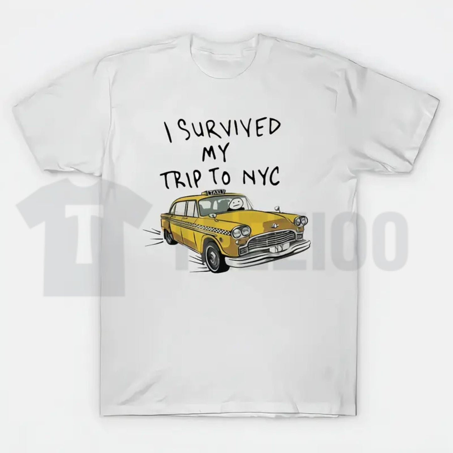 Tom I Survived My Trip To NYC White Tee – Movie Parody Graphic Shirt.. - Teezioo