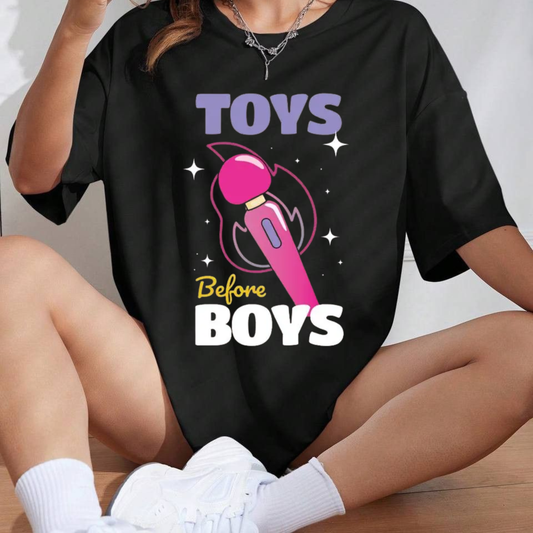 "Toys Before Boys" Funny Quote Shirt - Teezioo