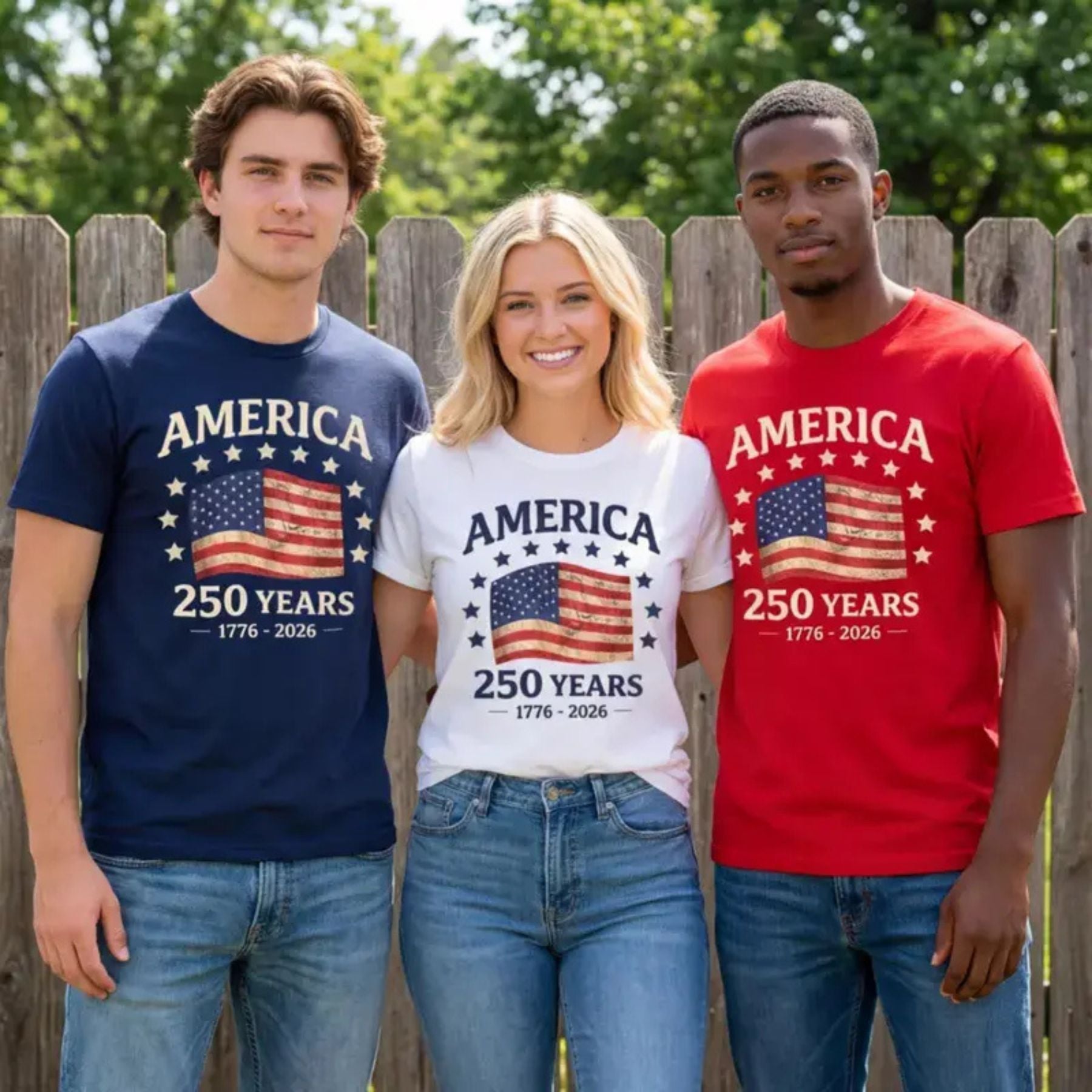 "USA 250th Anniversary" Vintage 1776–2026 T-Shirt – Semiquincentennial Patriotic Graphic Top, Commemorative Americana Heritage Tee - Teezioo