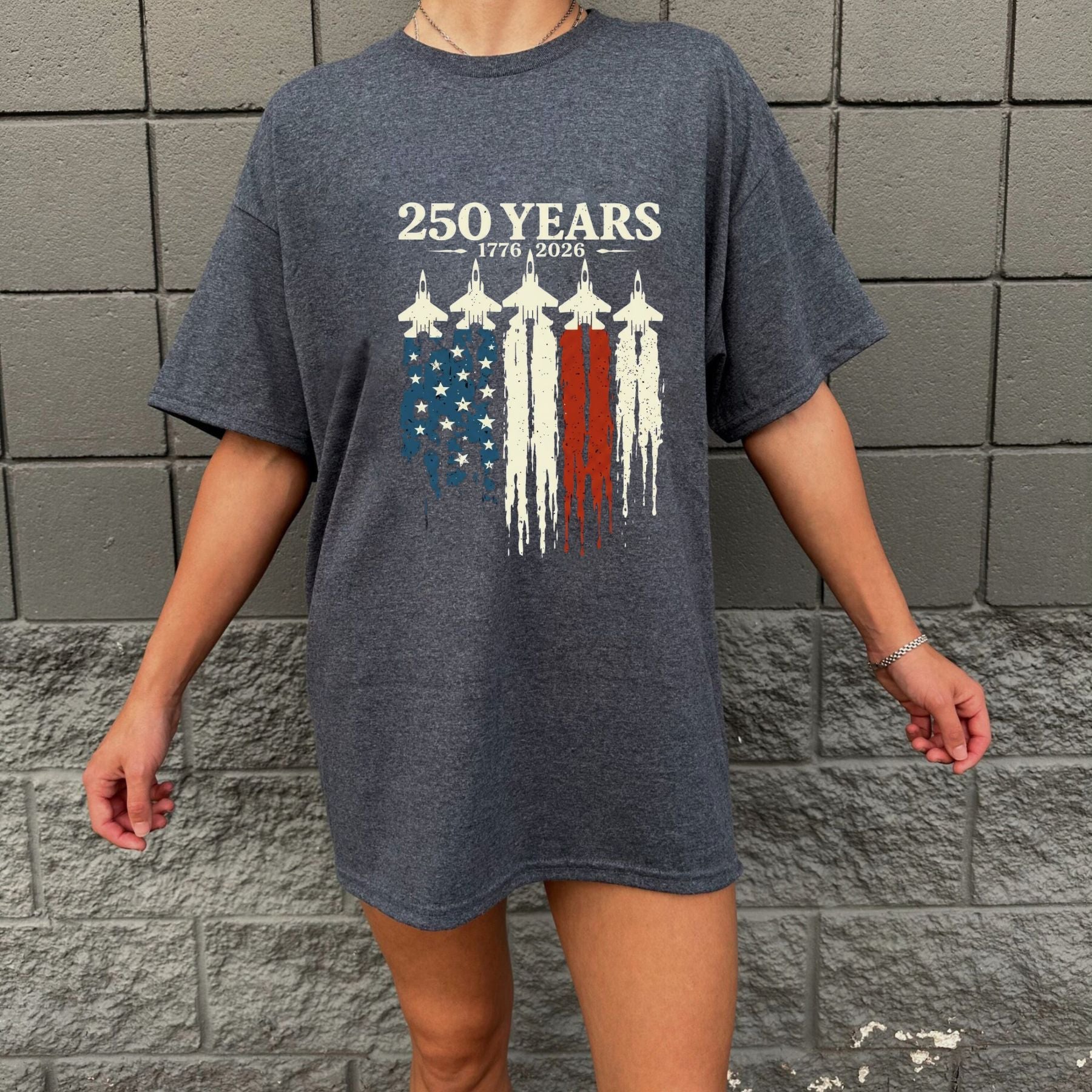 "USA 250th Anniversary" Vintage 1776–2026 T-Shirt – Semiquincentennial Retro Patriotic Cotton Top, Americana Aesthetic Heritage Tee - Teezioo