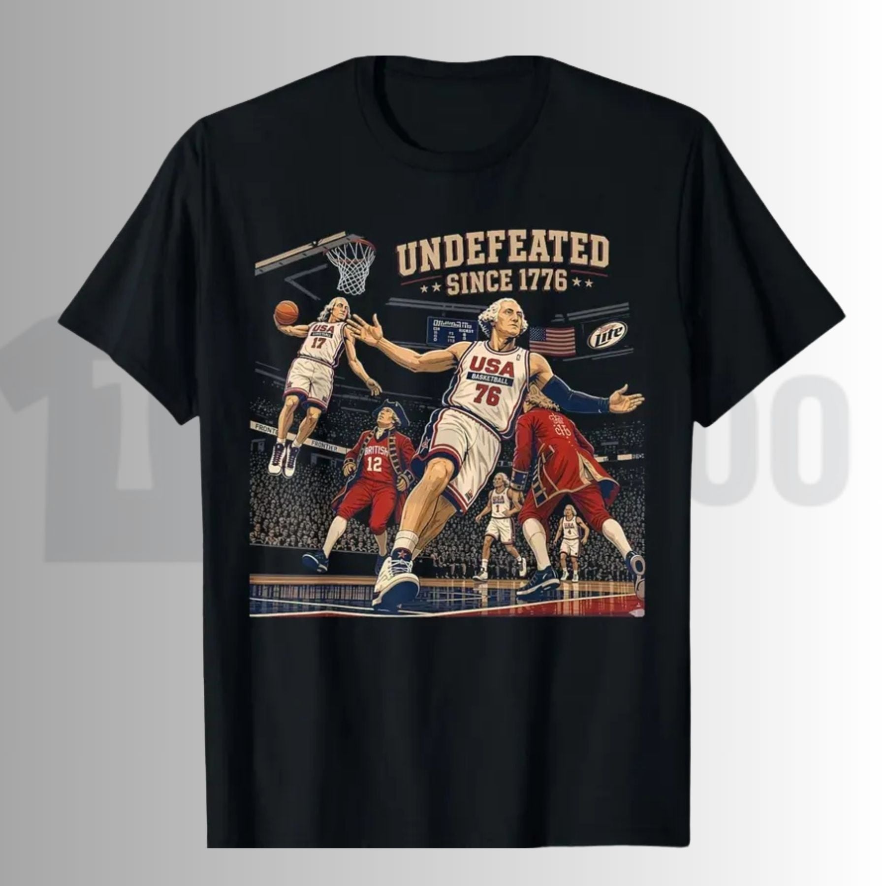 Undefeated Since 1776 Funny America 4th of July Independence Day Graphic T-Shirt - Teezioo