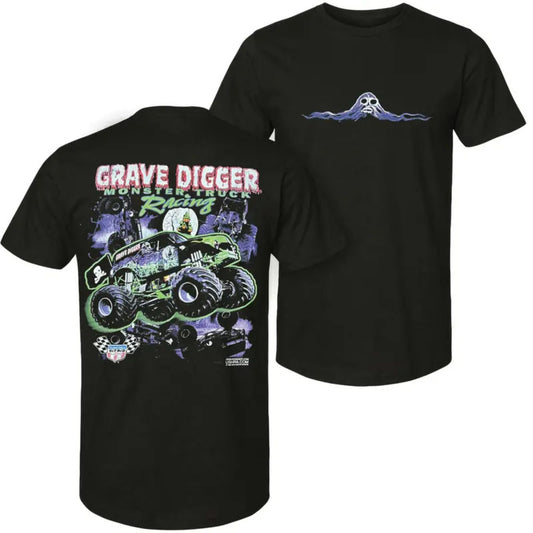 Vintage 1999 Grave Digger Monster Truck T-Shirt – Retro Monster Jam Fan Graphic Tee, Premium 100% Cotton Dennis Anderson Era Top, Made in USA - Teezioo