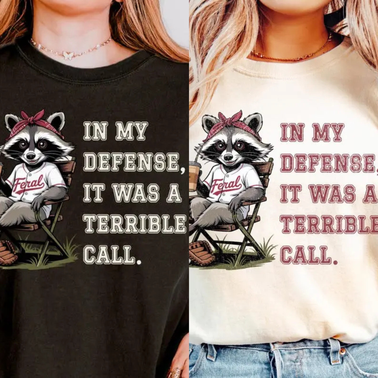 Vintage "Feral Baseball Mom" Raccoon Tee – Game Day Chaos Graphic Shirt - teezioo