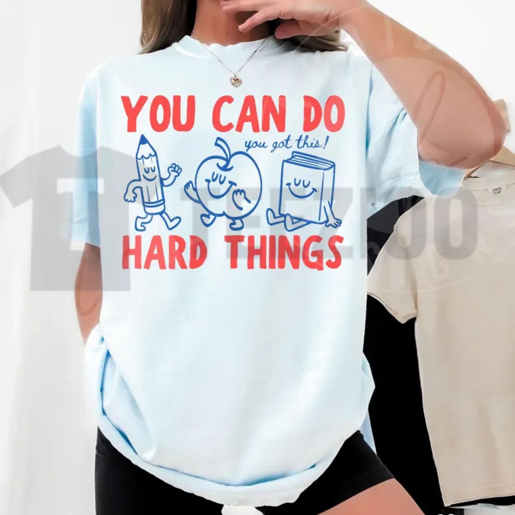 You Can Do Hard Things Comfort Colors Shirt – Cute Retro Doodles Teacher Tee - Teezioo