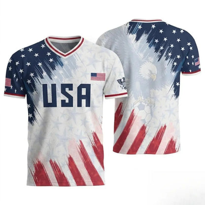 USA 2026 V-Neck Soccer Fan Jersey – Retro Football