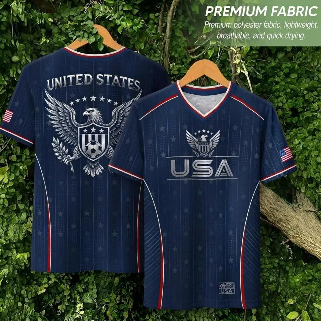 USA 2026 V-Neck Soccer Fan Jersey – Retro Football