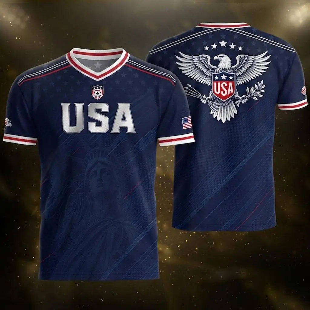 USA 2026 V-Neck Soccer Fan Jersey – Retro Football
