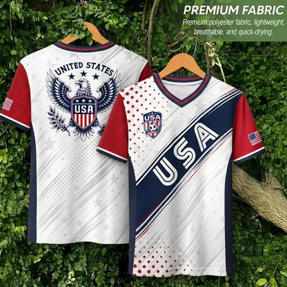 USA 2026 V-Neck Soccer Fan Jersey – Retro Football