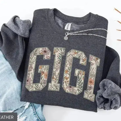 Grandma Gigi Nana Mimi Mama Auntie Floral Sweatshirt - Vintage Botanical Crewneck