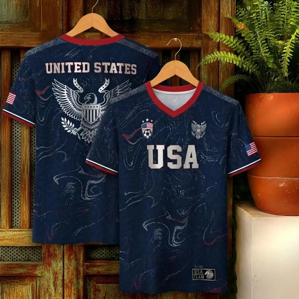 USA 2026 V-Neck Soccer Fan Jersey – Retro Football