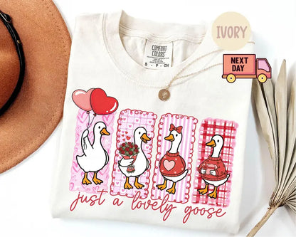"Just A Lovely Goose" Valentine Shirt – Funny Silly Goose Comfort Colors® Tee