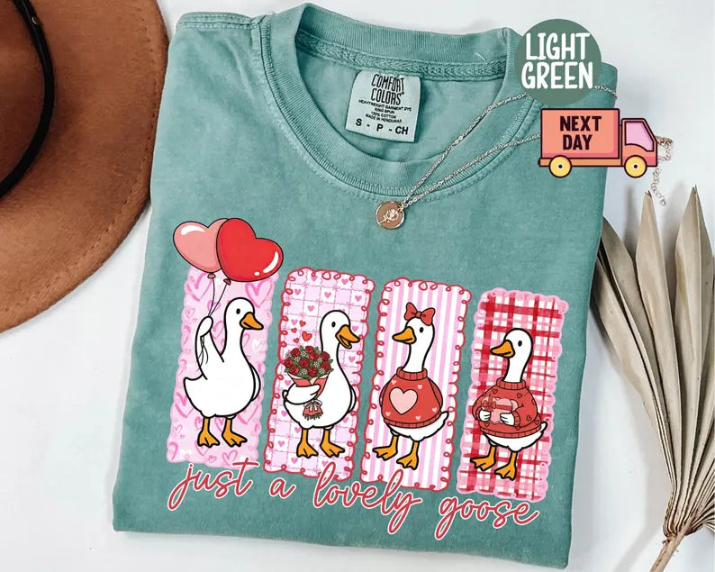 "Just A Lovely Goose" Valentine Shirt – Funny Silly Goose Comfort Colors® Tee