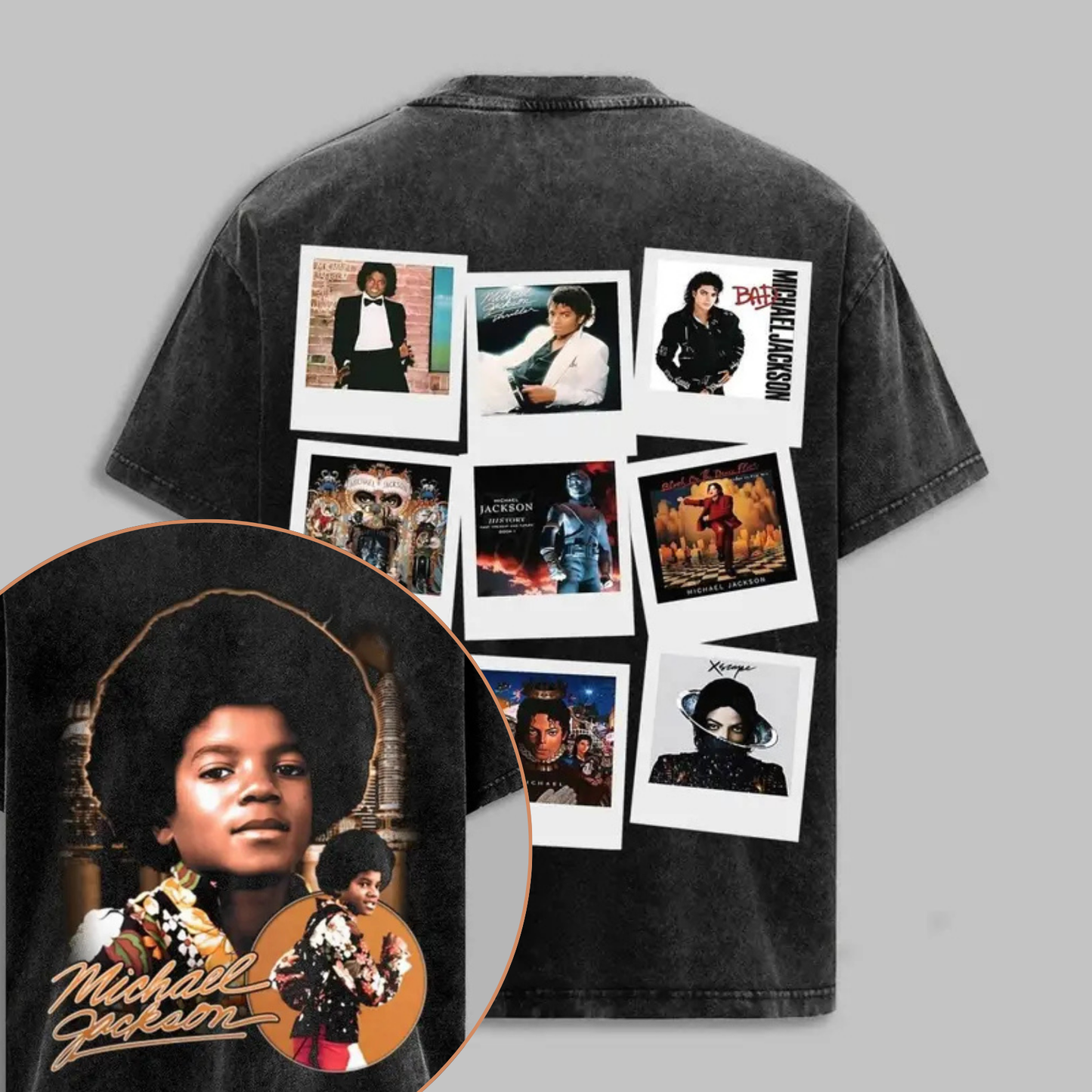 MJ "King of Pop" Collage T-Shirt – Retro 80s 90s Music Merch